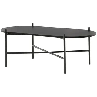 Livetastic Couchtisch, Schwarz, Metall, Holzwerkstoff, oval, rund, 60x45x120 cm, einfacher Aufbau, Wohnzimmer, Wohnzimmertische, Couchtische,