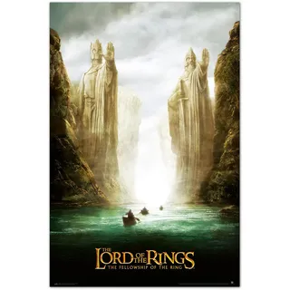 Grupo Erik Der herr der Ringe Poster - Argonath Poster - Deko Wohnzimmer oder Deko Schlafzimmer - Deko Wohnzimmer - Größe : 61 x 91 - Offizielle Lizenz - Herr der Ringe Fanartikel