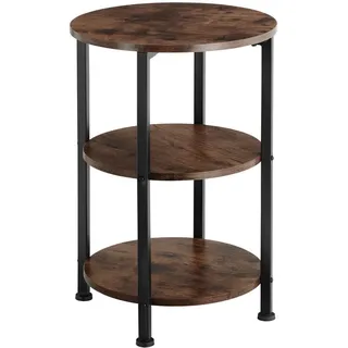 tectake Beistelltisch Colchester, 40 x 61 cm, Industrial Holz dunkel, rustikal , Rostfarben , Beton Optik , 40x61x40 cm , Wohnzimmer, Wohnzimmertische, Beistelltische