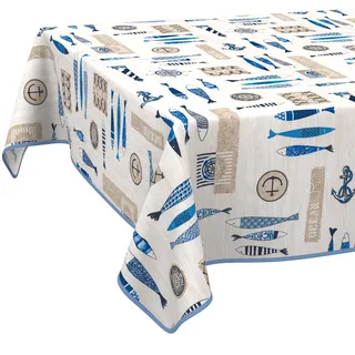 ANRO Stoff Tischdecke 100x140 cm Blau