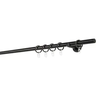 Vorhangstangenset , Schwarz , Metall , 15-teilig , 100 cm , Heimtextilien, Vorhänge, Vorhangstangen, Vorhangstangenset