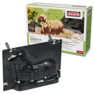 ORIGINAL KAISER | 3D Backform Lamm 0,7l | Lammform, Kuchenform für Ostern | Motivbackform mit Befestigungsklammern | antihaftbeschichtet & auslaufsicher