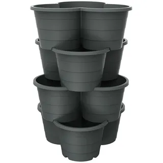 Pflanzturm stapelbar anthrazit Kräutertopf Kartoffelturm Pflanzsäule Blumentopf