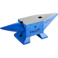 Happybuy Schmiede Amboss 10KG Schmiede Zubehör Amboss Werkzeuge geschmiedeter Stahl mit rundem und quadratischem Loch robust, Blau