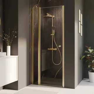 Breuer Drehtür Elana 2.0 mit Festteil für Nische Klarglas 200 cm x 120 cm Links