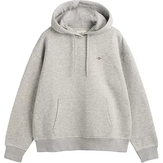 Gant Damen Shield Hoodie Kapuzenpullover, Light Grey Melange, XXL EU