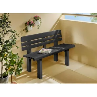 Gartenbank , Anthrazit , Kunststoff , 110x71x52 cm , Made in Italy , Gartenmöbel, Gartenbänke, Gartenbänke