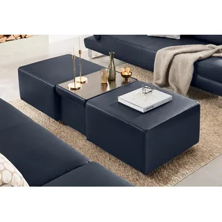 W.Schillig Hocker taboo Leder 130 x 41 x 64 cm Blau