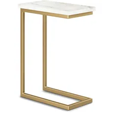 SIMPLIHOME Skyler C Beistelltisch Metalltisch, Marmor, Marmorplatte/Gold, Product Size