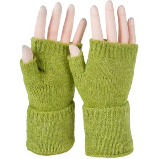 styleBREAKER Strickhandschuhe "Fingerlose Strickhandschuhe Einfarbig" 1 Stk., limettengrün