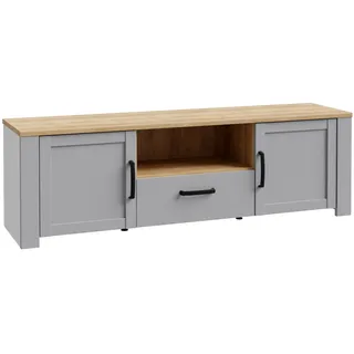 Forte Bohol TV-Lowboard 166 cm Grau Kunststoff/Holzwerkstoff
