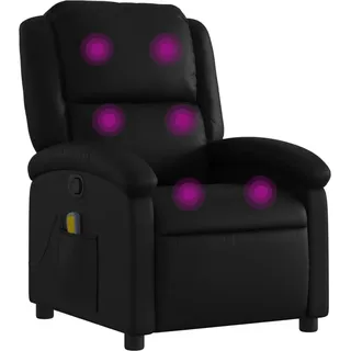 Massagesessel Schwarz Kunstleder - Schwarz