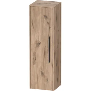 Duravit D-Code Halbhochschrank, eine Tür mit Anschlag links, 400x360x1320mm, mit Griff, DC1338LBD550000, Farbe: Korpus Eiche Marmoriert, Griff Diamantschwarz Matt