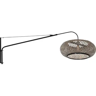 Wandleuchte - schwarz - Elegant Classy - bambus metall - Ø 50cm - E27 - 4449ZW - Steinhauer - Schwarz