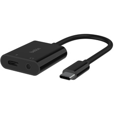 Bild RockStar 3.5-mm-Klinken-Audio- und USB-C-Ladeadapter schwarz (NPA004btBK)