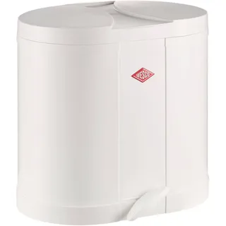 Mülleimer WESCO "Biomülleimer", weiß, B:45cm H:43cm T:36cm, Stahlblech, Mülleimer, Mülleimer, ÖKO-Sammler, 2x15 Liter