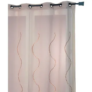 Homemaison HM698853962 Vorhang/Schleier, Bestickt mit Linien, 140 x 240 cm, Taupe