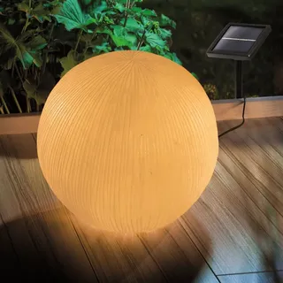 esotec Kugelleuchte Kunststoff Ø26cm inkl. externem Solarmodul weiß