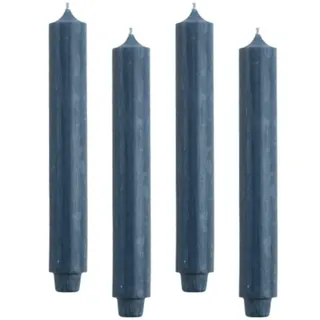 ukiyo 4er Pack Rustikale Stabkerzen H:30 cm Ø:3,2 cm - 21 Stunden Brenndauer - Dicke Kerzen Dinnerkerzen Tafelkerzen Kirchenkerzen, Farbe:Petrol