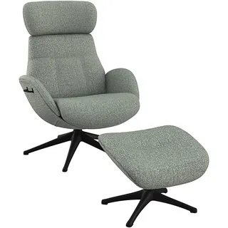 Relaxsessel FLEXLUX "Elegant, Funktionssessel, verstellbarer Rücken- und Kopfstütze", blau (sky blau), B:90cm H:107cm T:89cm, 62% Polyester, 17% Cotton, 14% Linen, 12%Polyester, 4% Wool, Sessel, Relaxsessel, Premium Komfort, Rücken- & Kopfteilverstellung, drehbar, Fuß schwarz