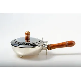 Weihrauchpfanne L 18 cm Messing vernickelt, silber