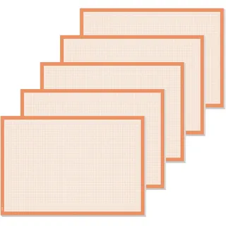 Sigel HO270 Papier-Schreibtischunterlage zum Abreißen, Millimeterpapier-Block, 5 Stück, ca. DIN A2 - extra groß, orange, 30 Blatt, Schreibunterlage, aus nachhaltigem Papier