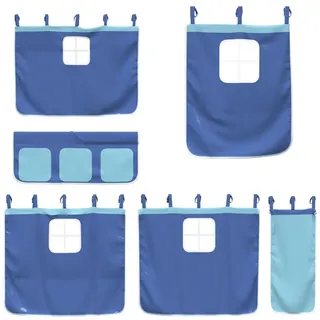 vidaXL Vorhänge für Hochbett Blau Polyester