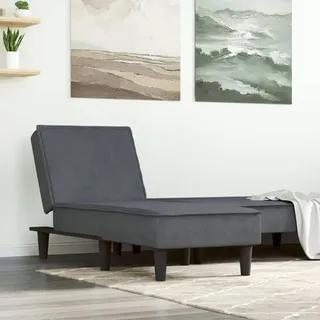 Möbel Chaiselongue Dunkelgrau Samt - Recamieren 352836 - Grau