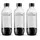Wasserflasche Kunststoff schwarz + 3er Pack (3x1 Liter)