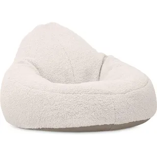 Konsimo Klassische Sitzsäcker "COSMO", Ecru, Kunstleder, 85x80x85 cm - Beige