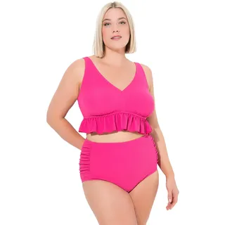 Ulla Popken Damen große Größen Übergrößen Plus Size Bikini, Struktur, Rüsche, Softcups, Träger verstellbar