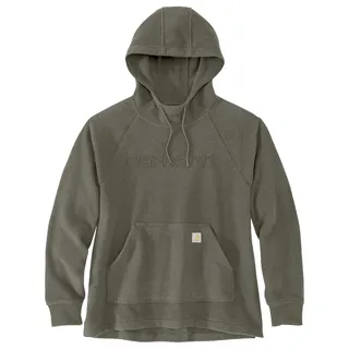 Hoodie CARHARTT "Fleece", Damen, Gr. M, grün (oliv), Obermaterial: 55% Baumwolle CO. 45% Polyester PES., Sweatshirts Hoodie