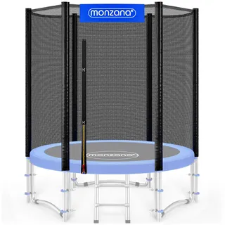 MONZANA® Netz Sicherheitsnetz Trampolin Ø 183 inkl. Karabinerhaken UV-beständig Außenbefestigung optimaler Schutz - Trampolinnetz Trampolinschutz - Schwarz