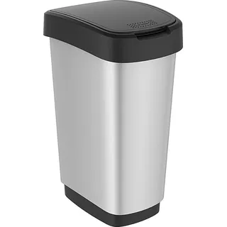Rotho 11676, 25 l, Rechteckig, Polypropylen (PP), Metallisch, Silber, Manuell, 333 mm - Silber
