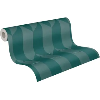 A.S. Création Vliestapete mit geometrischem Design 10,05 m x 0,53 m 790867 Blau/Metallic