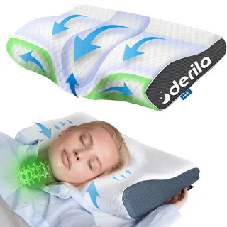 Derila Nackenkissen Kopfkissen, Memory Foam Kissen Original. Nackenstützkissen, Seitenschläferkissen für Seiten, Rücken & Bauchschläfer (King, 1er Pack)