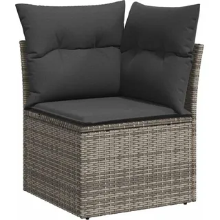 vidaXL Gartensofa-set mit Kissen 9 pcs Grau Poly-Rattan - Grau