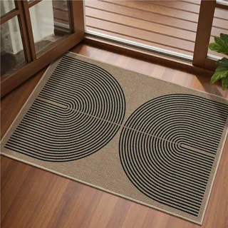 Tuocal Fußmatte 60x90cm, Jute Aussehen rutschfeste Waschbar Schmutzfangmatte, Dünne Fussmatte Innen und Außen Türmatte, Fußmatte für Eingangsbereich & Aussenbereich, Eingang, Flur, Haustür