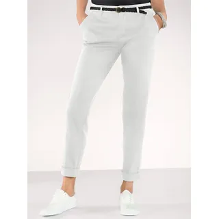 Boyfriend-Hose INSPIRATIONEN, Damen, Gr. 36, Normalgrößen, weiß, 96% Baumwolle, 4% Elasthan, unifarben, lang, Hosen Boyfriend-Hose