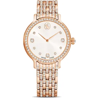 Swarovski Imber Uhr, Roséfarbene, Analoge Damenuhr mit Metallarmband, Rosévergoldetem Finish und Klaren Kristallen im Rundschliff, Armbandlänge: 14.3-16.6 cm, Armbandbreite: 1.4 cm