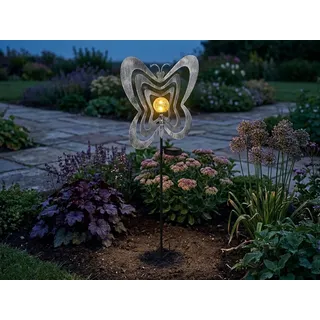 LED Solarleuchte Schmetterlinge, Höhe 83cm - Schwarz