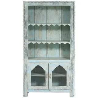 Massivholz Regal 200 cm Vintage Standregal Bücherregal Raumteiler Boho Stil