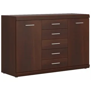 Feldmann-Wohnen Sideboard 140 x 89,5 x 45 cm Nussbaum / Braun