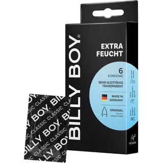 Billy Boy Kondome extra feucht 6er | 52 mm | ORIGINAL Kondome mit mehr Gleitfilm | 6 Stück