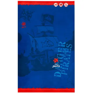 Kinderteppich , Blau, Rot , Textil , Pirat , rechteckig , 100x160 cm , Oeko-Tex® Standard 100 , für Fußbodenheizung geeignet, rutschfest , Teppiche und Böden, Teppiche, Kinderteppiche