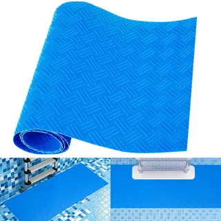 Schwimmbadleitermatte 23 x 90 cm, Antirutschmatte Pool Schutzmatte für Poolleiter, Anti Rutsch Leitermatte für Schwimmbäder, Blau Schwimmleitermatte, Poolunterlage für Treppen, Leitern, Trittleiter