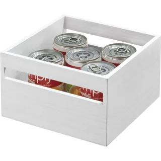 iDesign Eco-Holz-Abfalleimer, weiß gewaschen