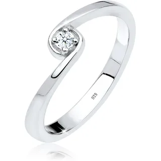 Elli DIAMONDS Ring Women Solitaire Engagement with Diamond (0.03 ct.) 925 Sterling Silver