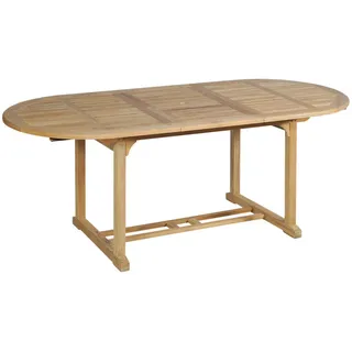 Garden Pleasure Gartentisch oval 95 x 160 x 75 cm Braun