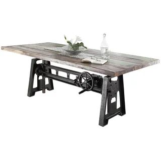 MASSIVMOEBEL24.DE Esstisch Altholz höhenverstellbar 200x100x75-105 mehrfarbig lackiert INDUSTRIAL #23